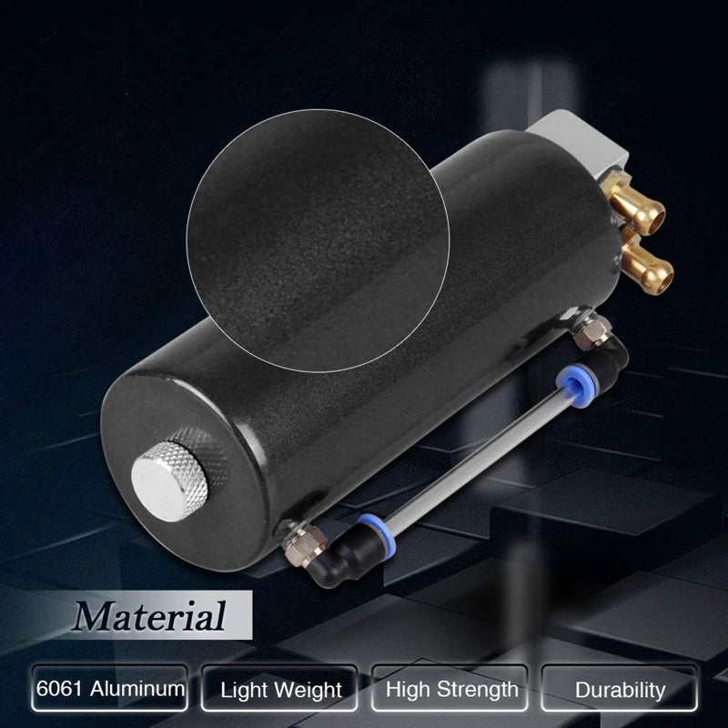 RYANSTAR RACING Universal Aluminum Racing Engine Oil Catch Tank CAN Kit Turbo Reservoir Billet Round 350ML Black - Image 2